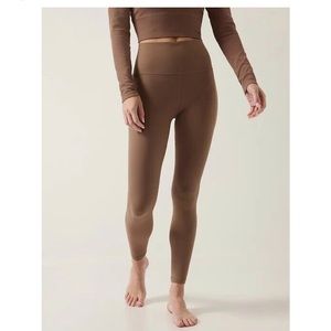 Athleta Salutation Stash Pocket 7/8 tight rustic brown small petite